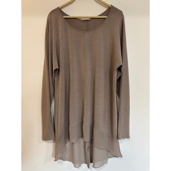 Soft Surroundings Tops - Soft Surroundings Long Sleeve Tunic, Women's Size Medium, Lightweight Tan Cream